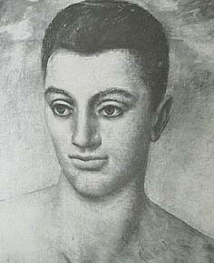 Ubaldo Oppi, Testa di ragazzo, oil, 1928, Private Collection